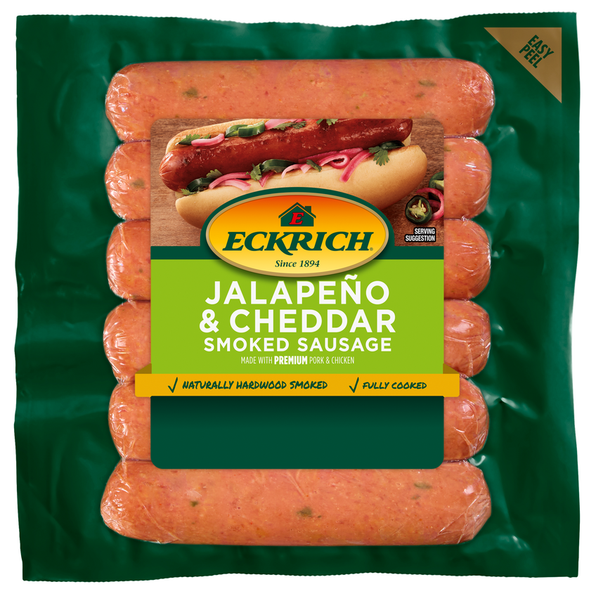 Jalapeno & Cheddar Smoked Sausage Flatbread Pizza | Eckrich